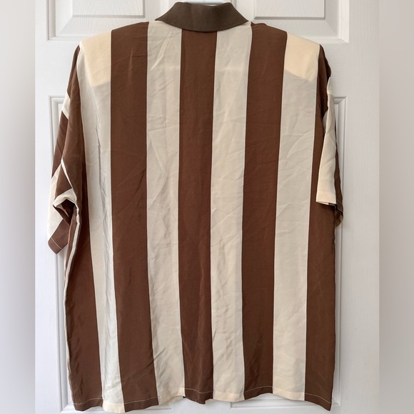 Vintage Silk 90s Mod Stripes Shirt S - Picture 9 of 13